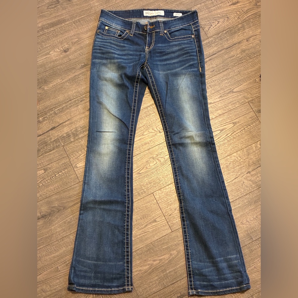 BKE Women's Dark Blue Flare Jeans – Size 28XL